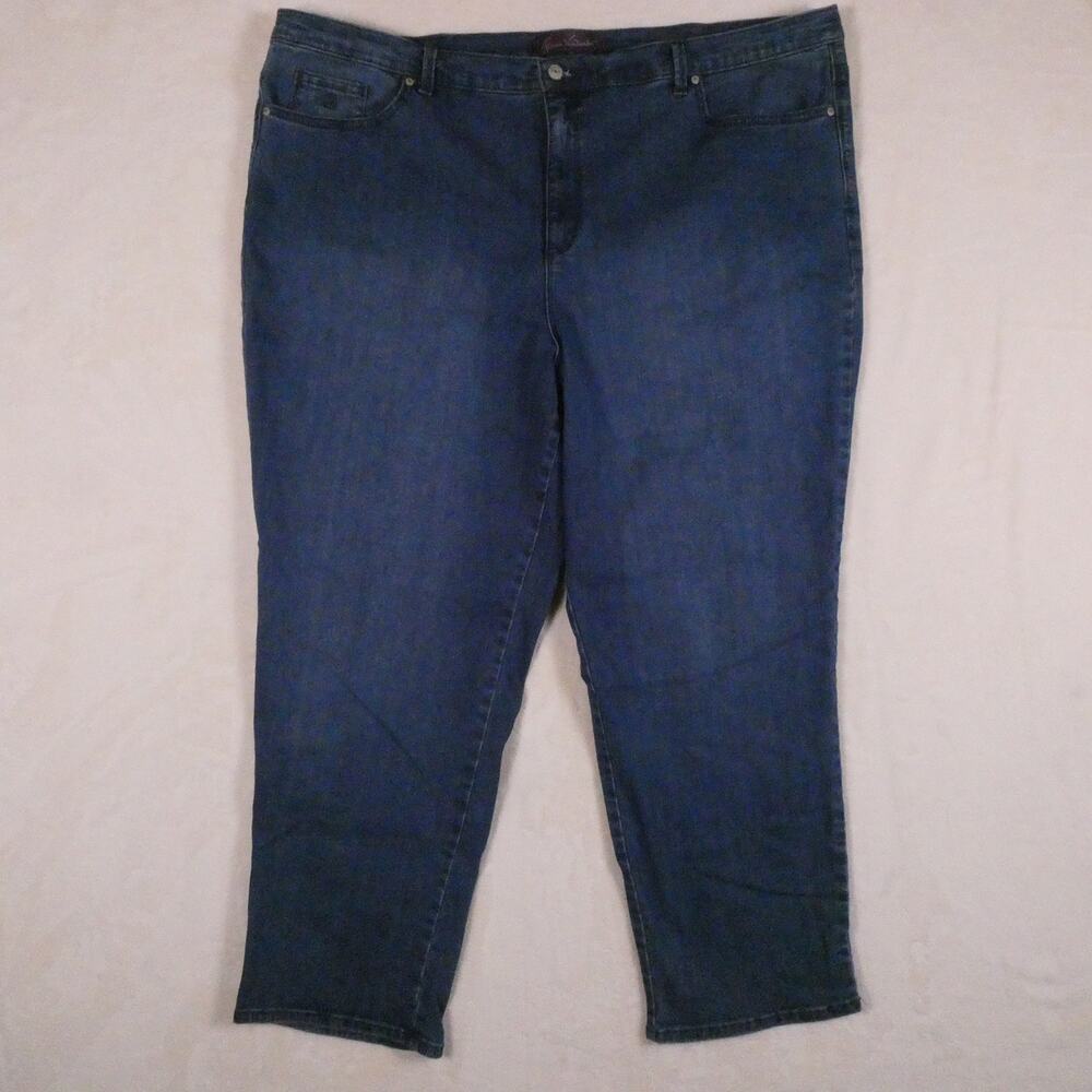 Gloria Vanderbilt Amanda Jeans Size 24W High Rise Straight Leg Dark Wash Stretch